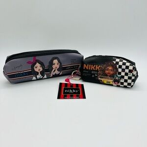 NIKKY BY NICOLE LEE SET OF 2 TRAVEL/COSMETIC ZIPPERED POUCHES NWT